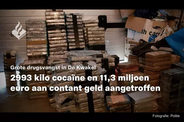 Grote drugsvangst De Kwakel 2993 kg cocaïne en 11,3 miljoen aan contanten aangetroffen