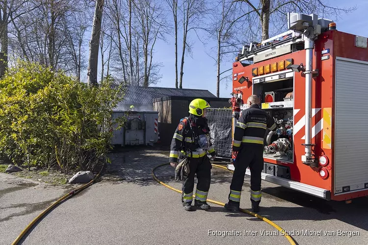 Brand in grote afvalcontainer bij DroomPark Spaarnwoude