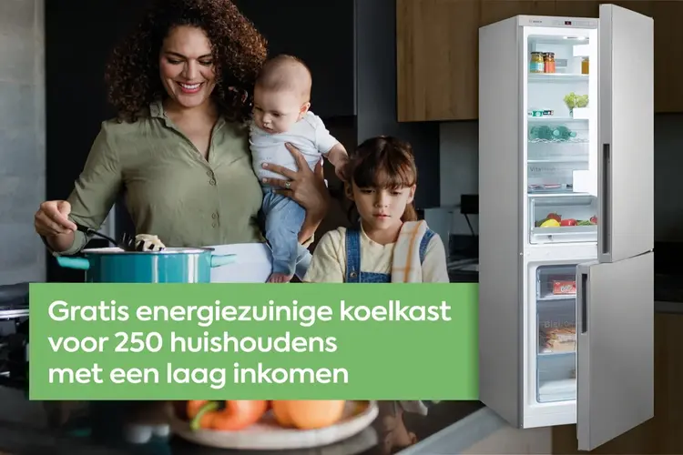 Gratis energiezuinige koelkast voor 250 huishoudens met laag inkomen