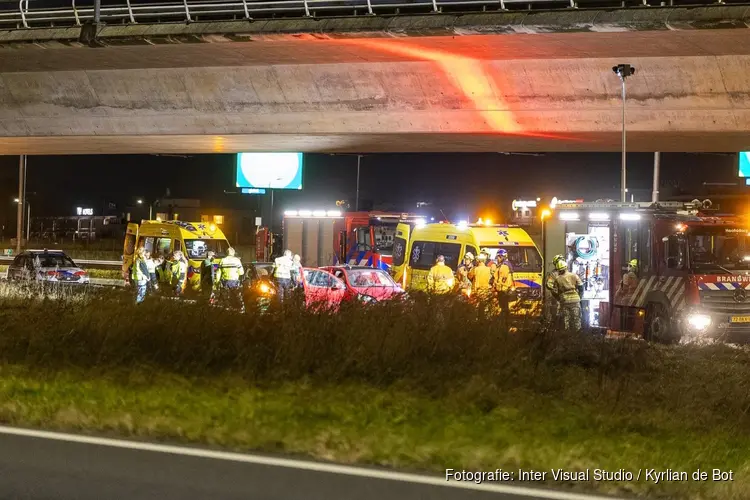 Vier gewonden bij ongeluk op A4 bij Schiphol