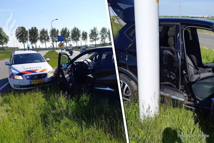 Politie duwt auto van de weg bij Hoofddorp na wilde achtervolging