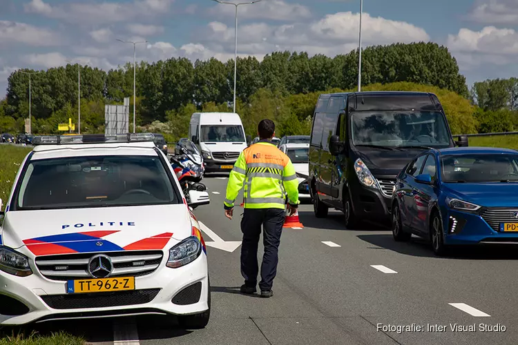 Veel overlast door ongeval op de N205 bij de Cruquius