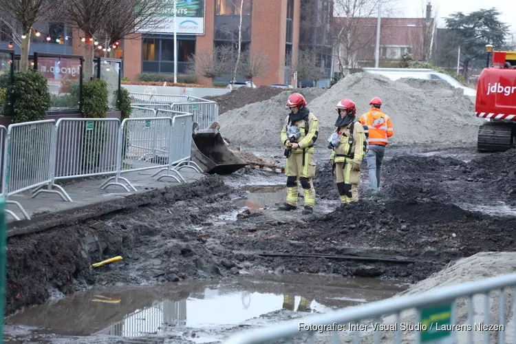 Gaslekkage bij werkzaamheden aan de weg in Aalsmeer