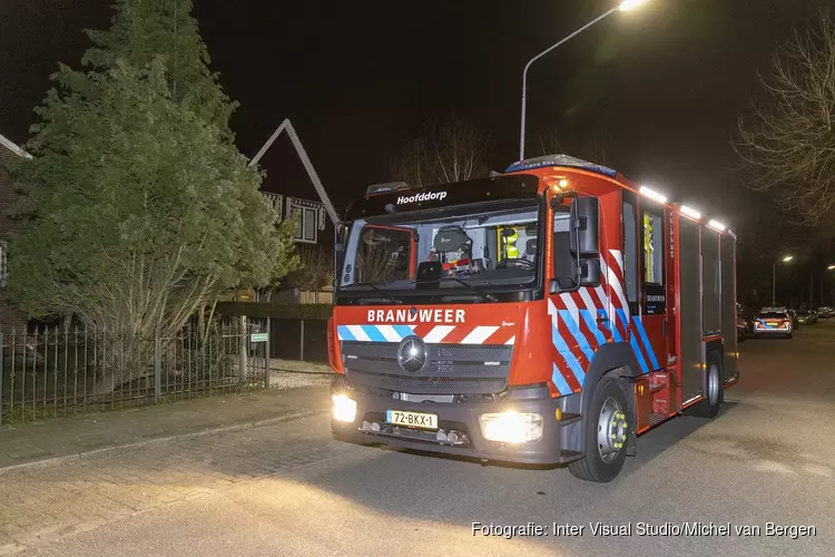 Brand in woning aan de Oude Kruisweg in Cruquius