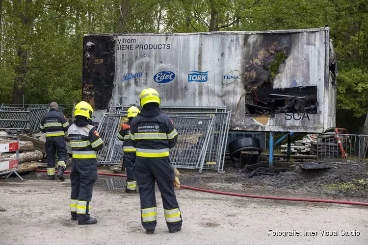 Opslagcontainer verloren gegaan door brand