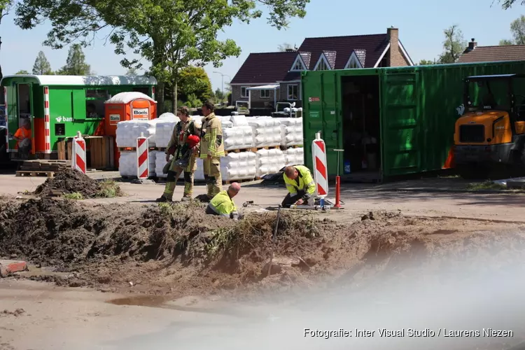 Gaslek op de Wilhelminakade in Uithoorn